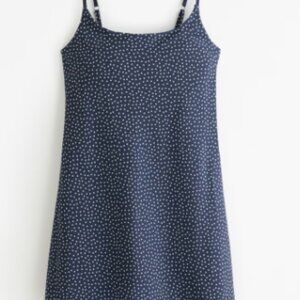 Abercrombie & Fitch Black Polka Dog Traveler Mini Dress